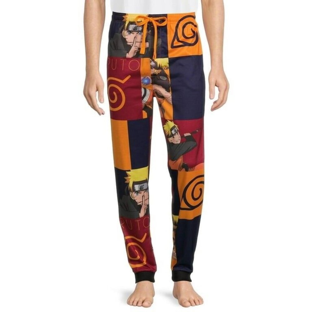 Men's Naruto Pajama All Over Print Jogger Sleep Pants Shippuden Multiple Sizes